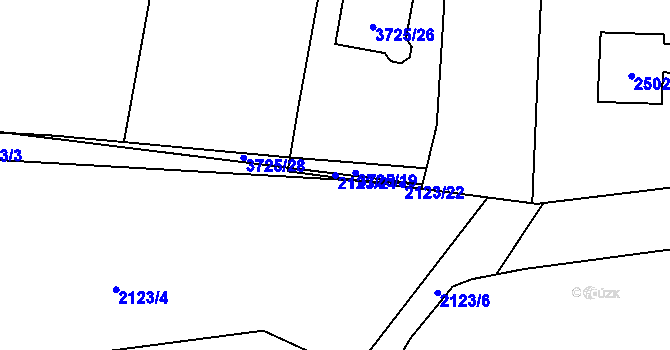 Parcela st. 2123/21 v KÚ Řevnice, Katastrální mapa