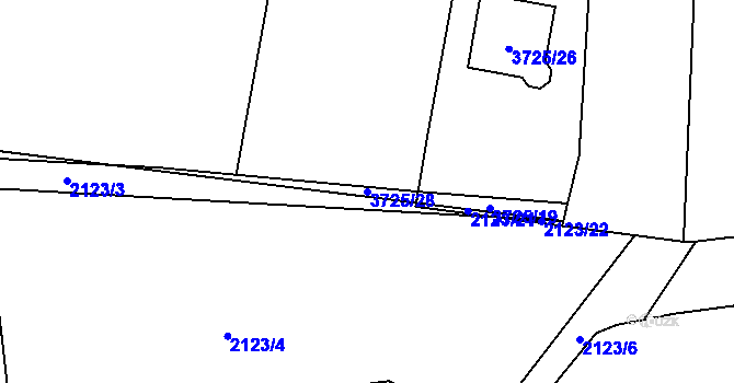 Parcela st. 3725/28 v KÚ Řevnice, Katastrální mapa