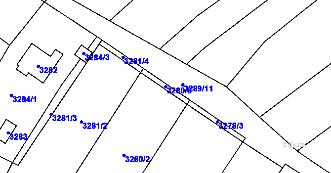 Parcela st. 3280/6 v KÚ Řevnice, Katastrální mapa