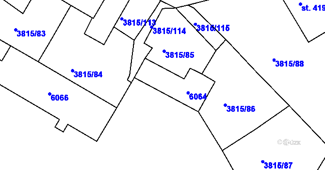 Parcela st. 418 v KÚ Řevničov, Katastrální mapa