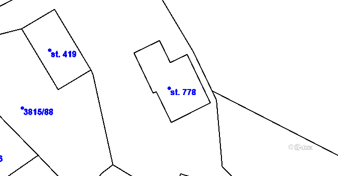Parcela st. 778 v KÚ Řevničov, Katastrální mapa