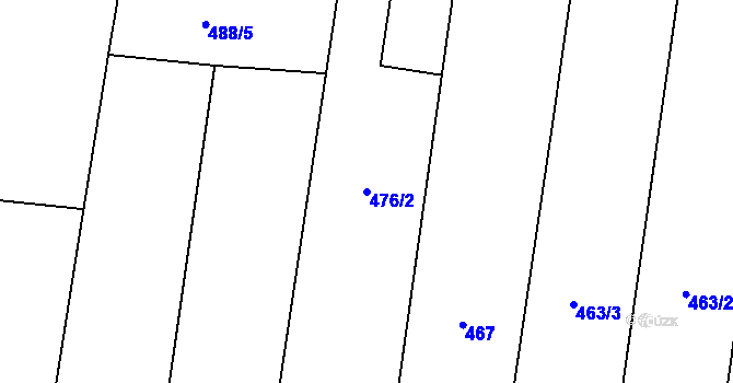 Parcela st. 476/2 v KÚ Řevničov, Katastrální mapa