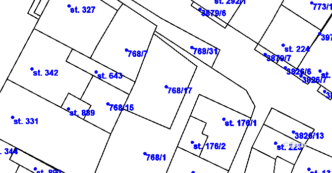 Parcela st. 768/17 v KÚ Řevničov, Katastrální mapa