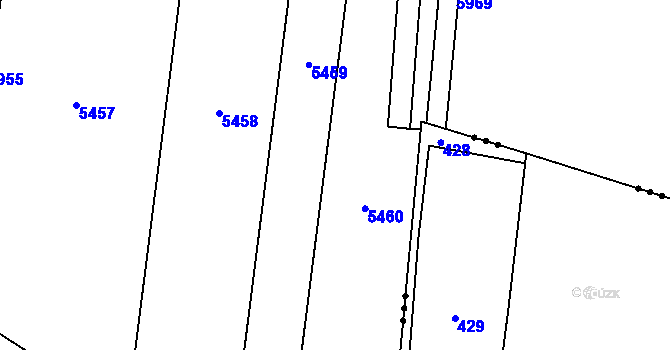 Parcela st. 3654/1 v KÚ Řevničov, Katastrální mapa