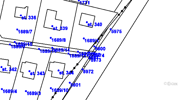 Parcela st. 3775/9 v KÚ Řevničov, Katastrální mapa