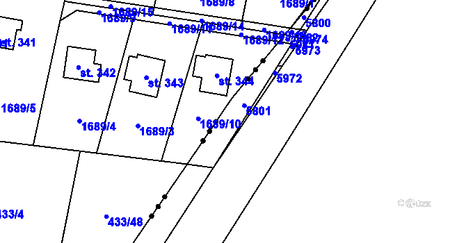 Parcela st. 3775/10 v KÚ Řevničov, Katastrální mapa