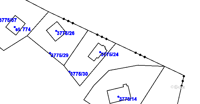 Parcela st. 3775/24 v KÚ Řevničov, Katastrální mapa