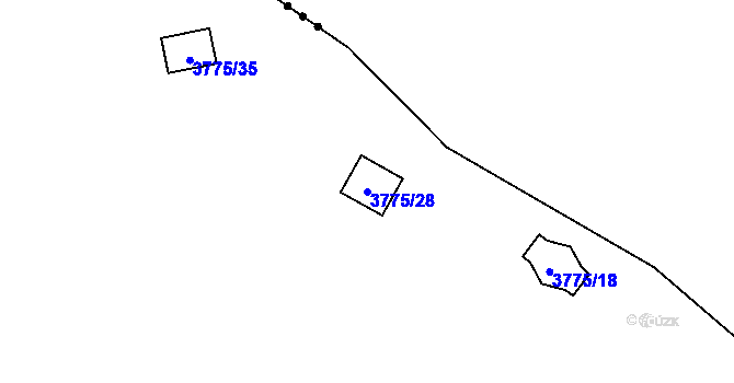 Parcela st. 3775/28 v KÚ Řevničov, Katastrální mapa