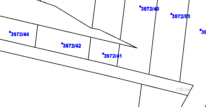 Parcela st. 3972/41 v KÚ Řevničov, Katastrální mapa