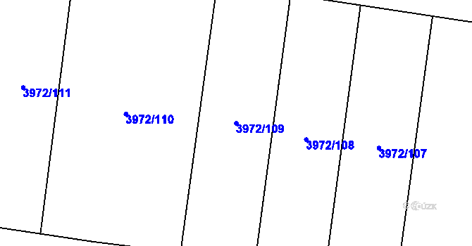 Parcela st. 3972/109 v KÚ Řevničov, Katastrální mapa