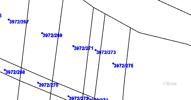 Parcela st. 3972/273 v KÚ Řevničov, Katastrální mapa
