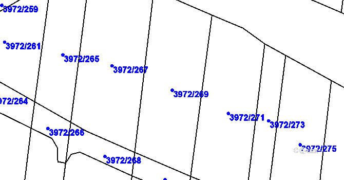 Parcela st. 3972/269 v KÚ Řevničov, Katastrální mapa