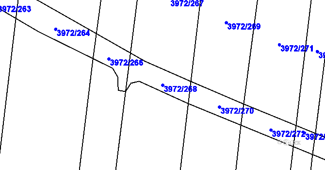 Parcela st. 3972/268 v KÚ Řevničov, Katastrální mapa