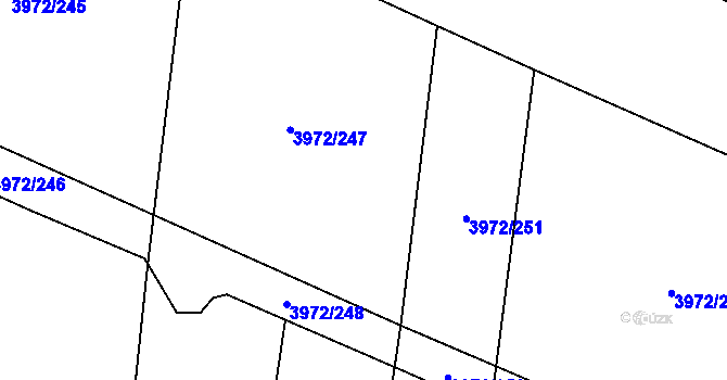 Parcela st. 3972/249 v KÚ Řevničov, Katastrální mapa