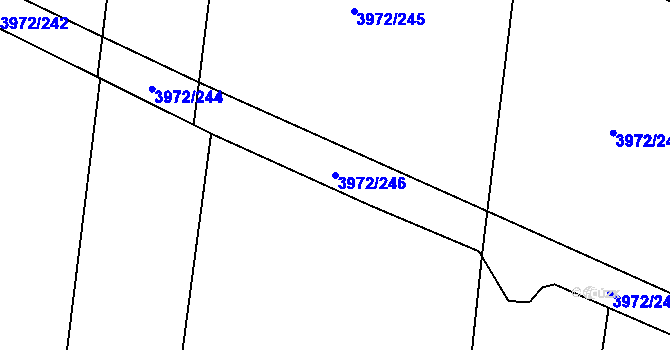 Parcela st. 3972/246 v KÚ Řevničov, Katastrální mapa