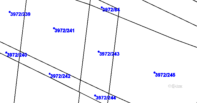 Parcela st. 3972/243 v KÚ Řevničov, Katastrální mapa