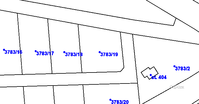 Parcela st. 3783/19 v KÚ Řevničov, Katastrální mapa