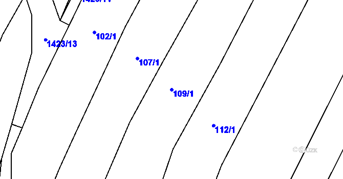 Parcela st. 109/1 v KÚ Řevnov, Katastrální mapa