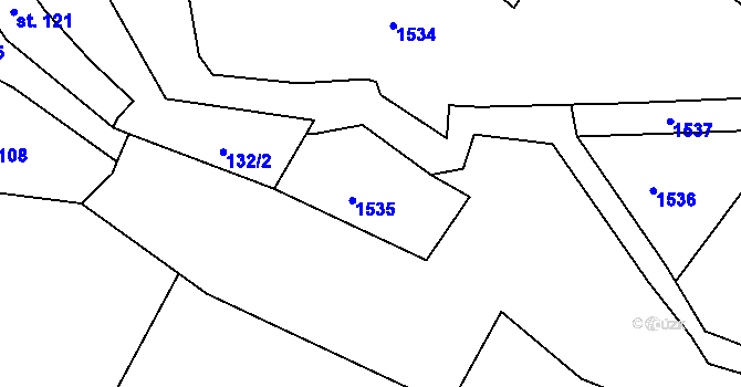 Parcela st. 132/4 v KÚ Řevnov, Katastrální mapa