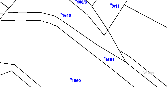 Parcela st. 144/3 v KÚ Řevnov, Katastrální mapa