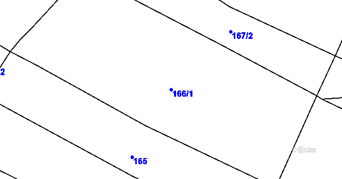 Parcela st. 166/1 v KÚ Řevnov, Katastrální mapa