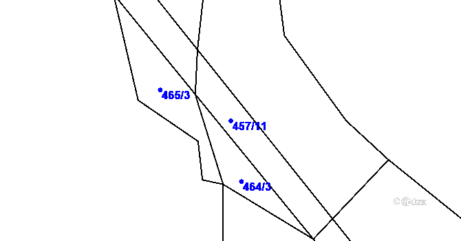 Parcela st. 457/11 v KÚ Řevnov, Katastrální mapa