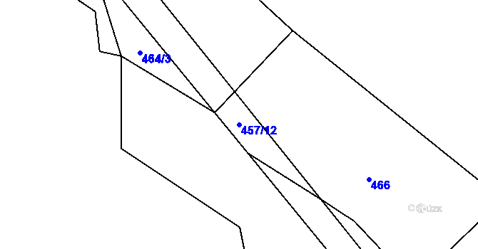 Parcela st. 457/12 v KÚ Řevnov, Katastrální mapa