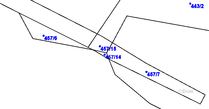 Parcela st. 457/14 v KÚ Řevnov, Katastrální mapa