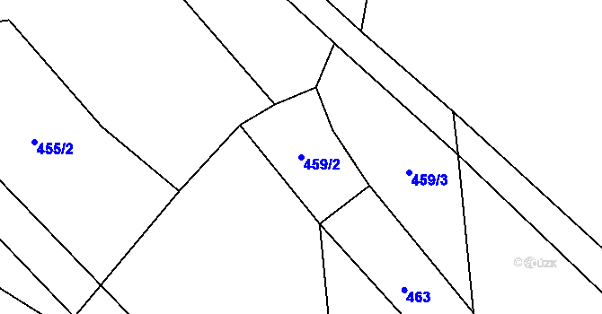 Parcela st. 459/2 v KÚ Řevnov, Katastrální mapa