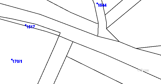 Parcela st. 171/10 v KÚ Řevnov, Katastrální mapa