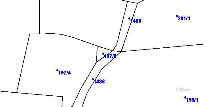 Parcela st. 197/6 v KÚ Řevnov, Katastrální mapa