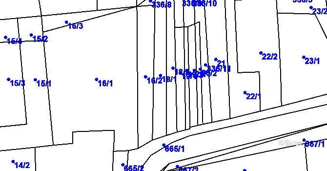 Parcela st. 18 v KÚ Řeznovice, Katastrální mapa