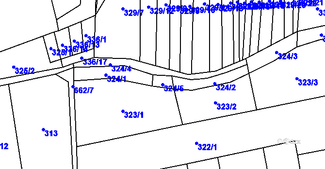 Parcela st. 324/5 v KÚ Řeznovice, Katastrální mapa