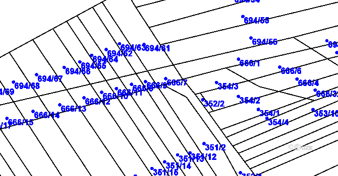 Parcela st. 352/3 v KÚ Řeznovice, Katastrální mapa