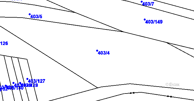 Parcela st. 403/4 v KÚ Řeznovice, Katastrální mapa