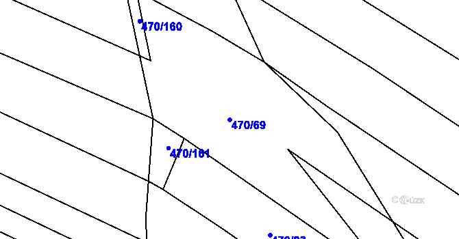 Parcela st. 470/69 v KÚ Řeznovice, Katastrální mapa