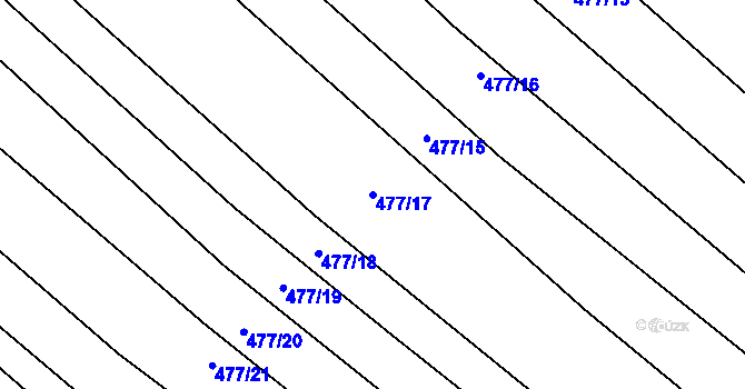 Parcela st. 477/17 v KÚ Řeznovice, Katastrální mapa