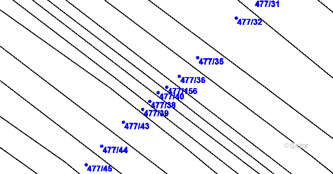 Parcela st. 477/156 v KÚ Řeznovice, Katastrální mapa