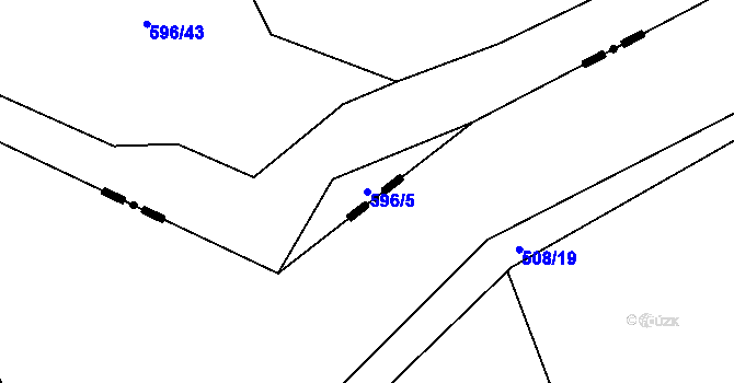 Parcela st. 596/5 v KÚ Řeznovice, Katastrální mapa