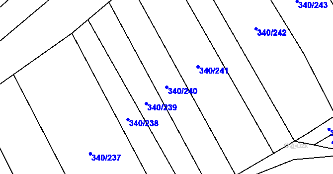 Parcela st. 340/240 v KÚ Řeznovice, Katastrální mapa