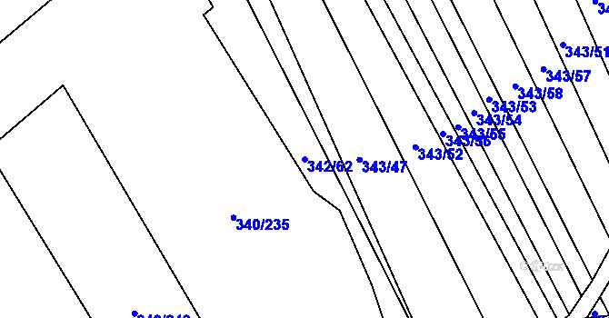 Parcela st. 342/62 v KÚ Řeznovice, Katastrální mapa