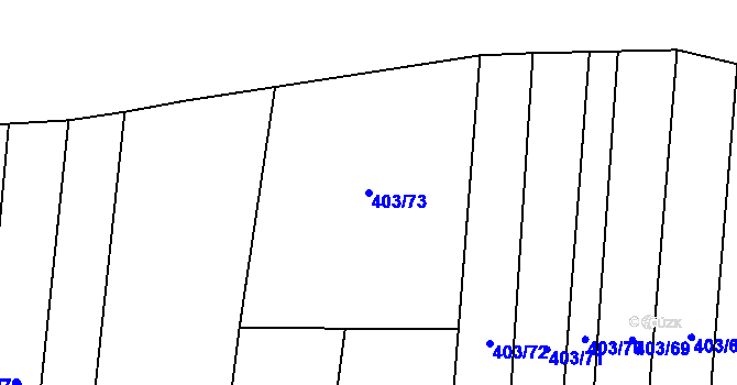 Parcela st. 403/73 v KÚ Řeznovice, Katastrální mapa