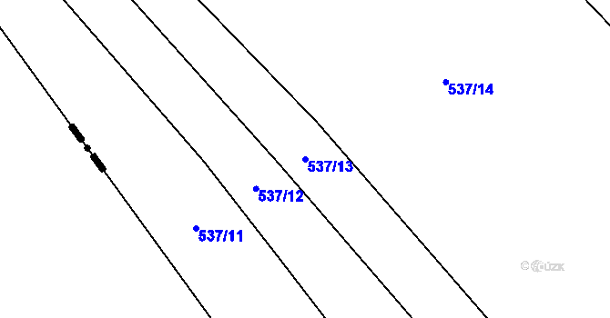 Parcela st. 537/13 v KÚ Řeznovice, Katastrální mapa