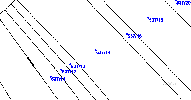 Parcela st. 537/14 v KÚ Řeznovice, Katastrální mapa