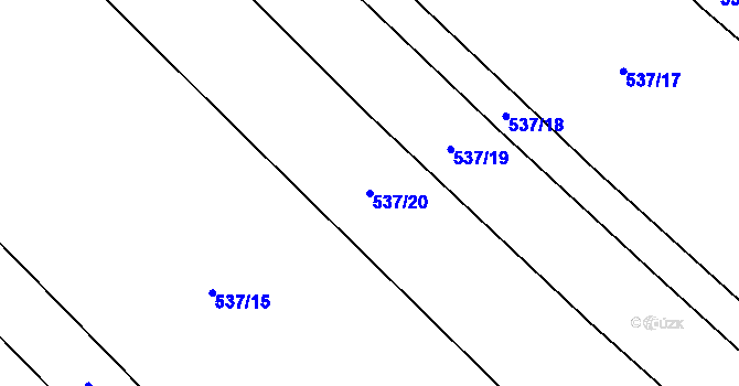 Parcela st. 537/20 v KÚ Řeznovice, Katastrální mapa