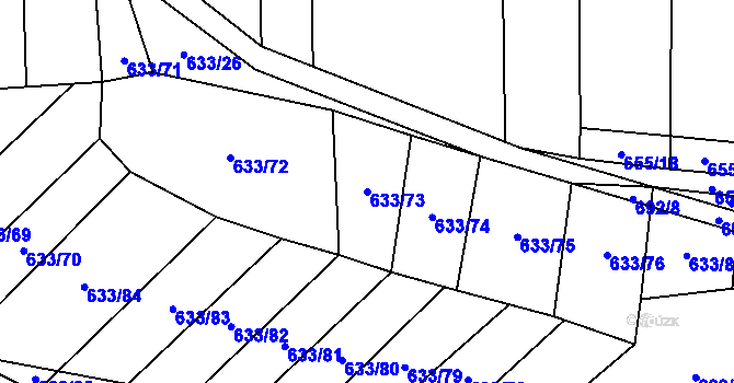 Parcela st. 633/73 v KÚ Řeznovice, Katastrální mapa