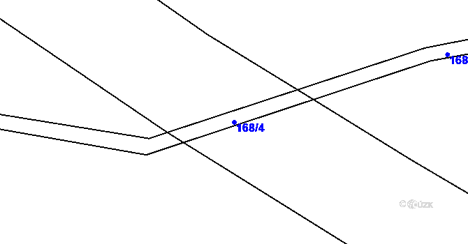 Parcela st. 168/4 v KÚ Řeženčice, Katastrální mapa
