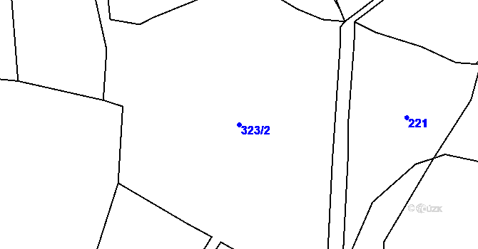 Parcela st. 323/2 v KÚ Řeženčice, Katastrální mapa