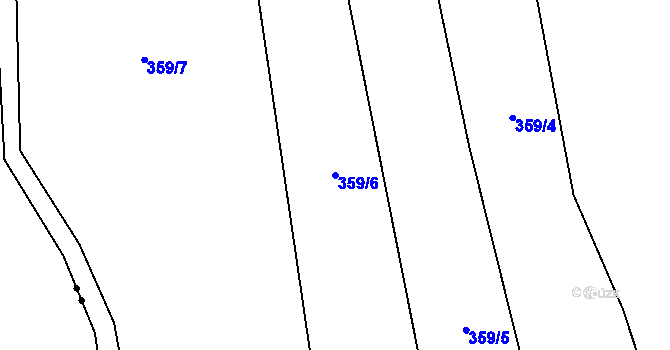 Parcela st. 359/6 v KÚ Řeženčice, Katastrální mapa