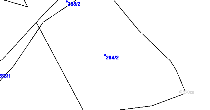 Parcela st. 284/2 v KÚ Řeženčice, Katastrální mapa